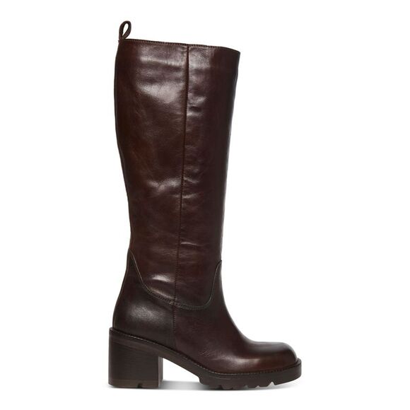 STEVE MADDEN Womens Brown Gyrate Square Toe Block Heel Leather Riding Boot 37 - Picture 3 of 4